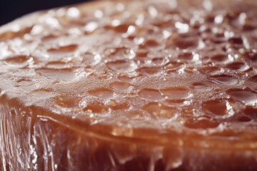 Poster - A close-up shot of a cake covered with creamy icing, perfect for food and dessert photography