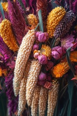 Poster - A detailed view of a colorful flower arrangement