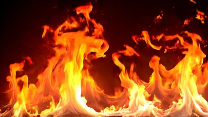Poster - fire on a black background