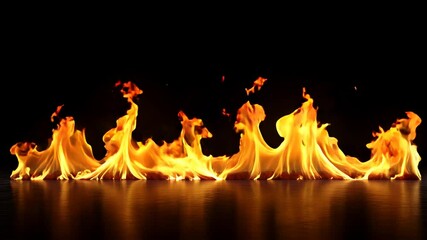 Poster - fire on a black background