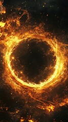 Poster - Fiery Ring Burns Brightly Within The Deep Dark Void