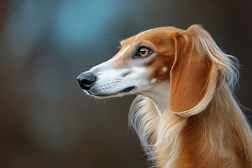 Poster - Close-up shot of a dog's face with blurred background