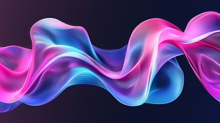 Poster - A vibrant wave of colorful light flows smoothly across a dark background, creating a sense of motion and energy.