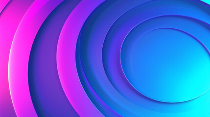 Poster - A vibrant abstract design featuring concentric circles in shades of purple and blue, creating a dynamic and modern visual effect.