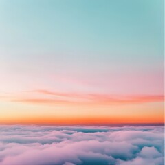 Wall Mural - aerial view of pink clouds and sky at sunrise