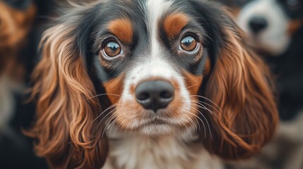 Aufkleber - A close-up shot of a curious dog staring at the lens