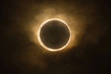 Poster - Partial solar eclipse in the dark night sky, stars shining through