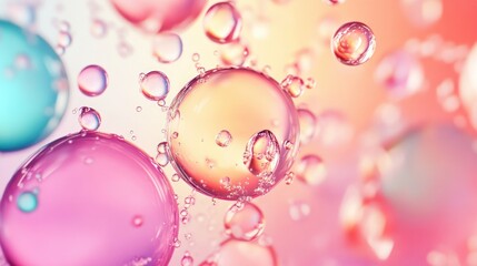 Poster - Colorful Soft Focus Bubbles on a Gradient Background in Vibrant Shades