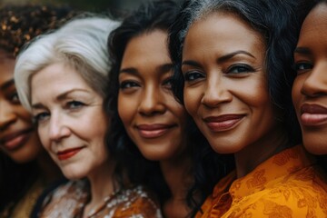Poster - A group of women standing side by side, possibly friends or family