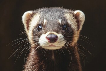 Poster - A ferrety face with curious expression, perfect for animal or wildlife photography