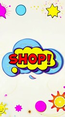 Poster - A cartoon image of a word that says 