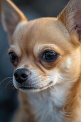 Poster - A close-up shot of a small dog with bright blue eyes