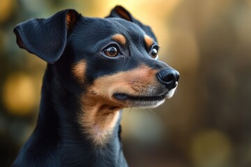 Poster - A close-up shot of a dog's face, with the background blurred