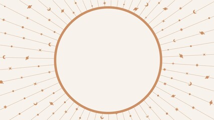 Wall Mural - astronomy desktop wallpaper frame, aesthetic celestial hd background design