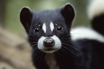 Poster - A close-up shot of a black and white animal's face, perfect for use in editorial or advertising contexts