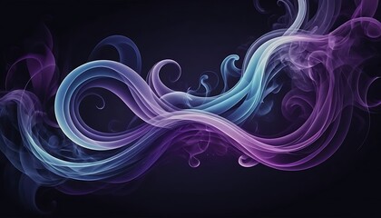 Poster - Abstract smoke wisps and curls floating against a dark background