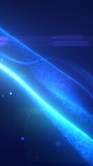 Poster - Futuristic glowing blue wave of particles against a dark background, representing data flow and digital connections