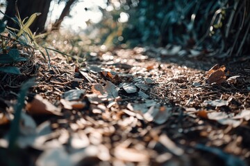Poster - Autumn foliage, fallen leaves, nature scene