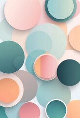 Poster - Colorful circles overlapping forming an abstract design pattern composition
