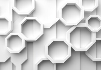 Poster - An abstract design featuring interconnected hexagons in a clean, minimalistic style. Perfect for backgrounds, textures, and modern artwork. Copy space