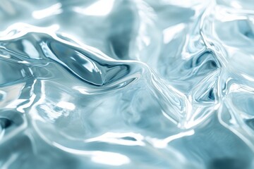 Poster - Metallic turquoise liquid surface creating wavy reflections