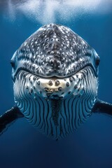 Aufkleber - Close-up of a whale's mouth open, possibly feeding or communicating