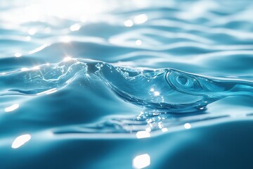Poster - Sunlight reflecting on moving clean water surface
