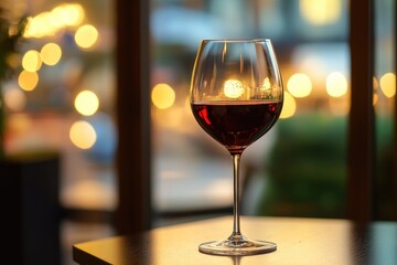 Aufkleber - A glass of red wine sitting on a table