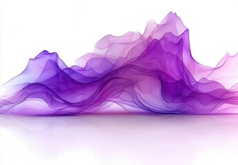 Poster - A vibrant digital illustration showcasing flowing abstract waves in hues of purple and pink, creating an ethereal and captivating visual experience. Copy space, Isolate on white background