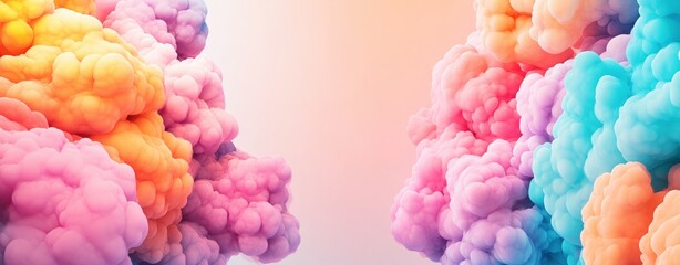 Aufkleber - Colorful Abstract Cloud Background with Soft Pastel Tones and Dreamy Clouds