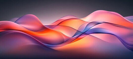 Wall Mural - abstract, fluid waves of electric blue, magenta, and orange with smooth, dynamic lines