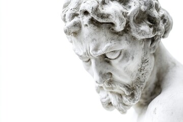 Aufkleber - A close-up view of a bearded man's statue, great for use in historical or cultural themed projects
