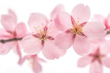 Poster - Close-up view of pink flowers on a branch