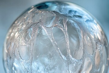 Wall Mural - A close-up shot of a glass ball covered in ice, perfect for winter or cold-themed designs