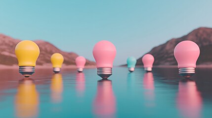 Poster - Group of light bulbs arranged together showcasing different styles and designs