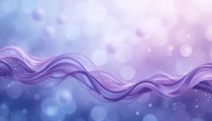 Poster - Abstract Purple and Blue Wavy Background with Bokeh Effect