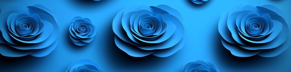 Wall Mural - blue swirls, abstract floral pattern, modern backdrop, minimalist design, elegant texture