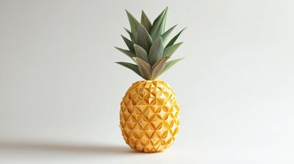 Sticker - A single golden pineapple stands alone on a white surface