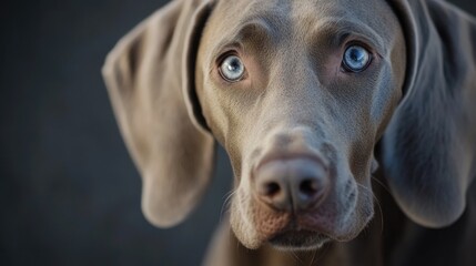 Wall Mural - A dog's face with striking blue eyes, perfect for pet-related or wildlife photography themes