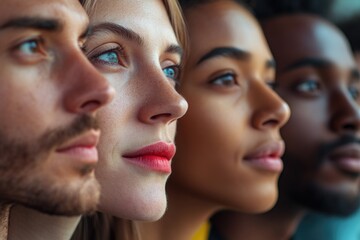 Poster - A group of people smiling and looking directly at the camera