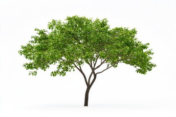 Poster - A tree with lush green leaves against a clean white background
