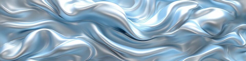 Wall Mural - light sky blue periwinkle gradient satin fabric wave pattern, minimalist abstract background texture