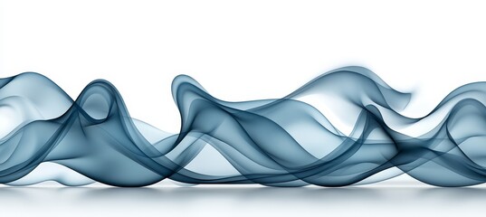 Poster - abstract swirling blue gradient pattern, isolated on white. flowing water, smoke effect with shadow.