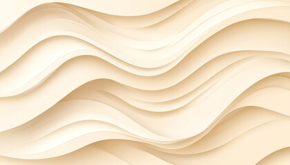 Wall Mural - elegant minimalist background, 3d pale yellow abstract flowing waveform delicate light pattern
