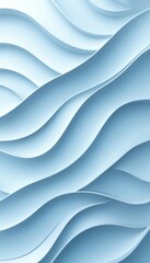 Poster - Light Blue 3D Wave Texture Pattern Background. Minimalist, Elegant Design for Presentations