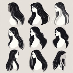 Poster - Portrait of a woman showcasing diverse hairstyles