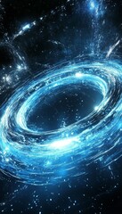 Wall Mural - abstract swirling blue light trails, a background of elegant energy and motion particles