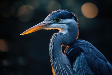 Poster - A detailed shot of a bird's face, featuring a distinctive long beak