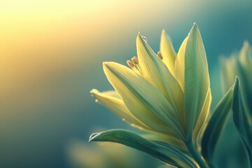 Poster - A detailed shot of a single flower with a blurred background, great for highlighting beauty or elegance