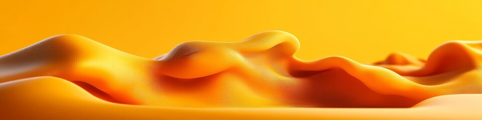 Wall Mural - minimalist abstract background with delicate pastel yellow wave texture pattern, 3d render